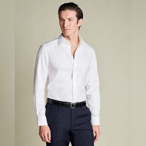 Men’s Charles Tyrwhitt White Non-Iron Dress Shirt, Extra Slim Fit, 15.5 / 33